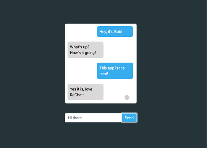 text box with chat messages